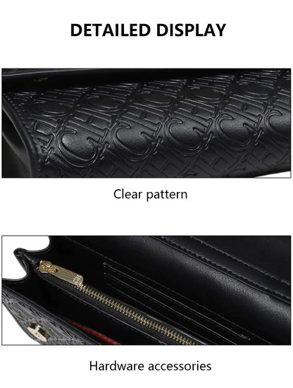 CH Women PU Leather Crossbody Bag with Metal Chain