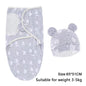 Cotton Cartoon Printed Baby Blanket Hat Set