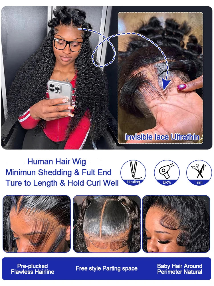 High Density Water Wave Human Hair Wig 40 42 Inch