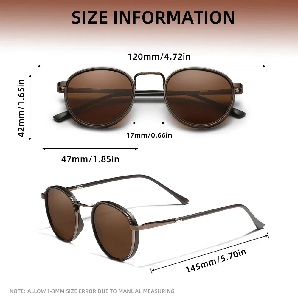 KINGDREAM Polarized Round Frame Sunglasses UV400