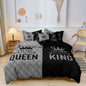 3pcs King and Queen Printed Duvet Cover Set Pink Black
