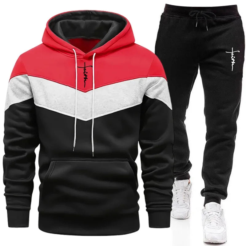 Men's Casual Hoodie Tracksuit for Autumn and Winter
