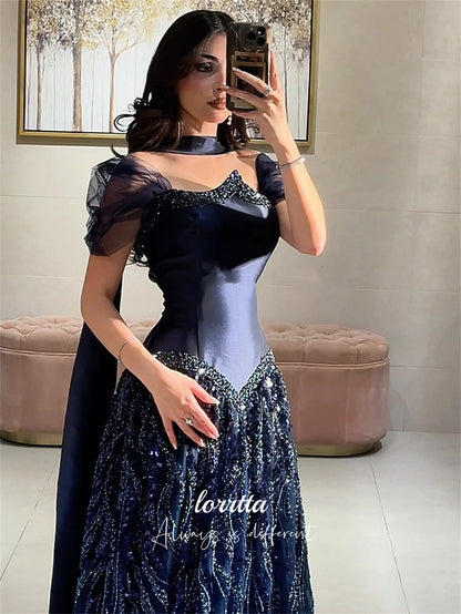 Luxury Satin Evening Dress with Sequins and Sweetheart Neckline
