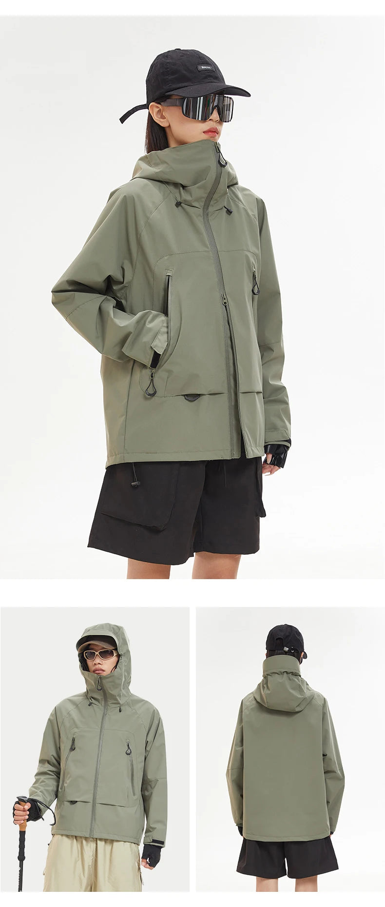 CHRLCK Waterproof Hiking Jacket Unisex Spring Autumn