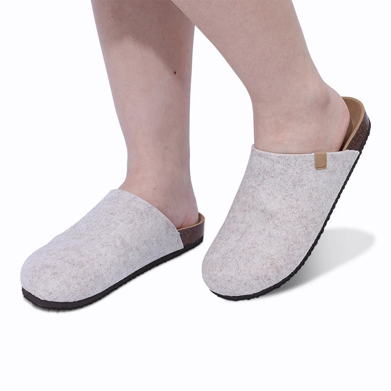 Comwarm Women's Suede Mules Slippers with Cork Insole