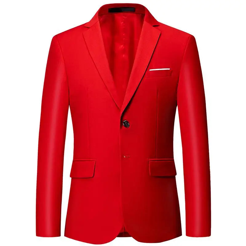 Men's White Formal Suit Jacket with Long Sleeves
