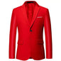 Men's White Formal Suit Jacket with Long Sleeves