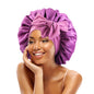 Satin Solid Sleeping Hat with Stretchy Tie Band