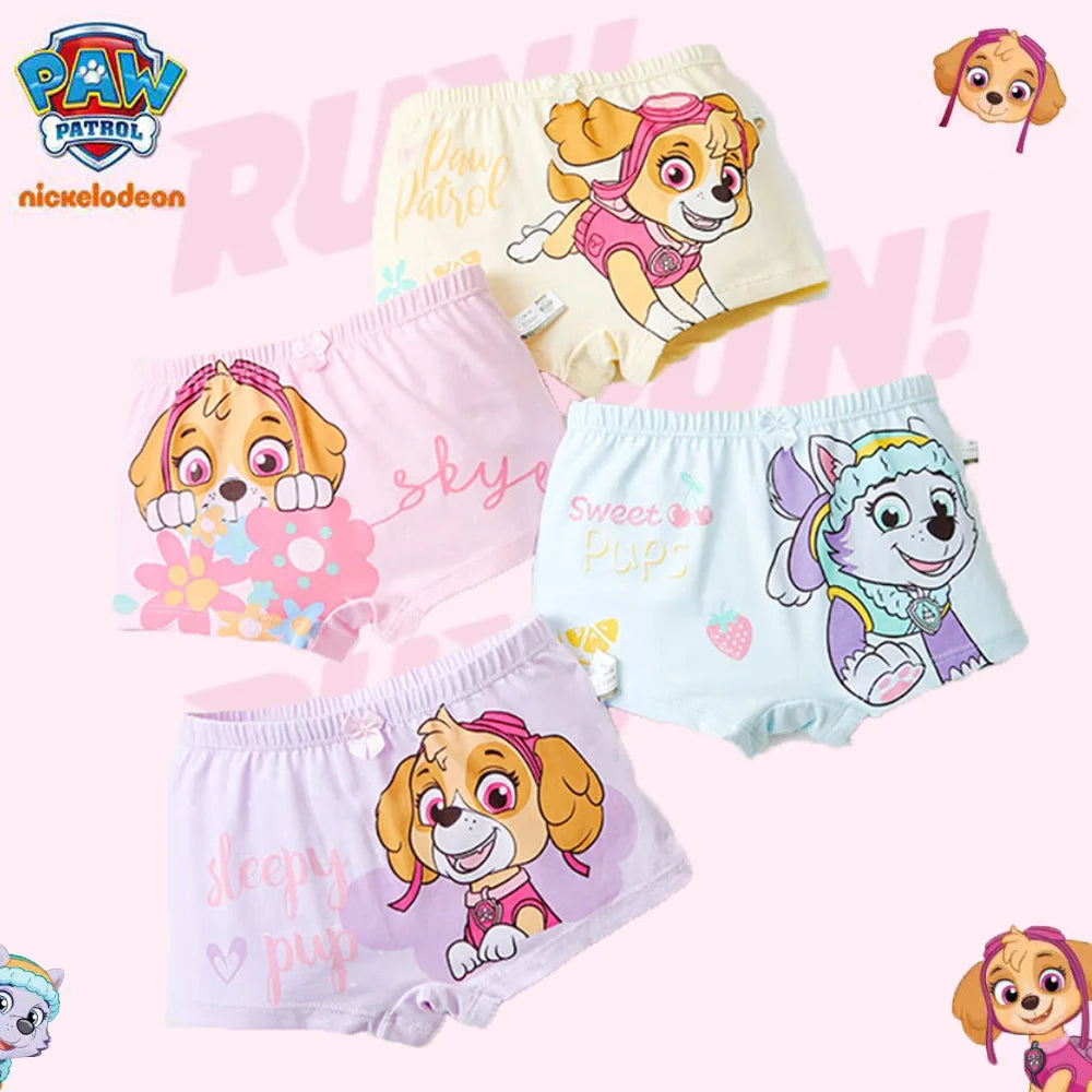 4PCS Paw Patrol Skye Cotton Girls Briefs