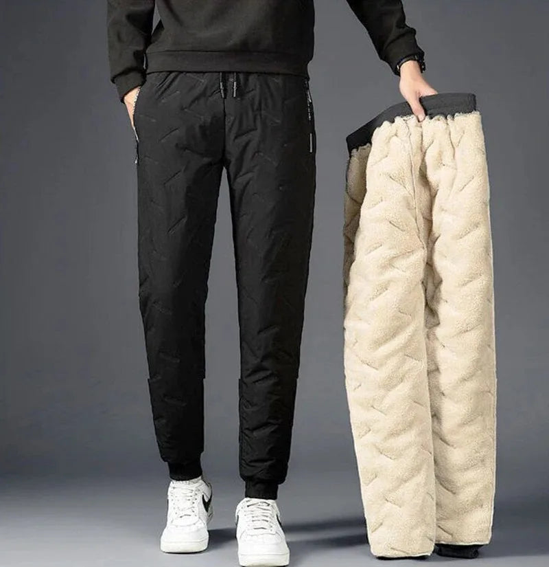 Warm Plush Sports Pants for Women with Drawstring