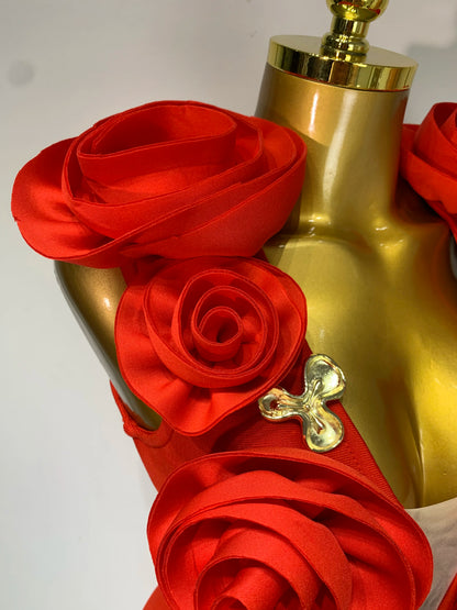 3D Flower Sleeveless Bodycon Bandage Dress Women