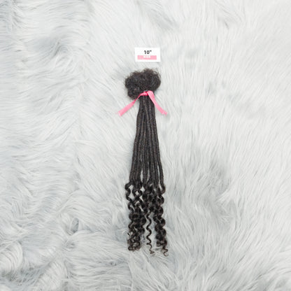 Natural Human Hair Dreadlock Extensions 8-12 Inch Curly Ends