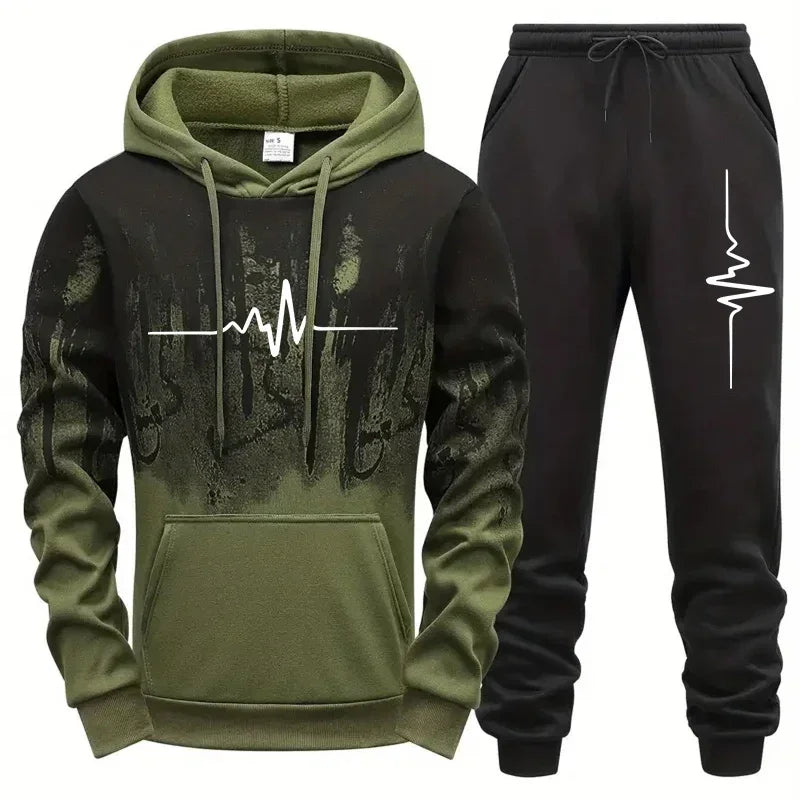 Men's Casual Polyester Tracksuit for Daily Sports