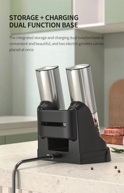Electric Automatic Stainless Steel Salt and Pepper Grinder
