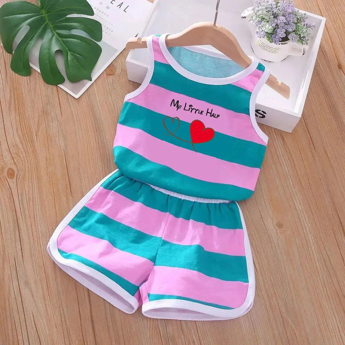 Cartoon Printed Vest and Shorts Set for Kids