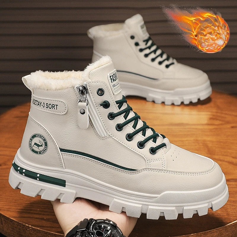 Men's High Top Snow Boots in Plush Cotton