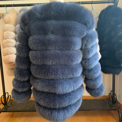 4in1 Real Fox Fur Coat for Women