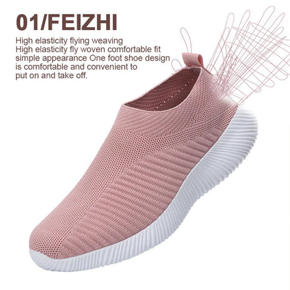 Pink Women Slip On Walking Shoes Lightweight EVA