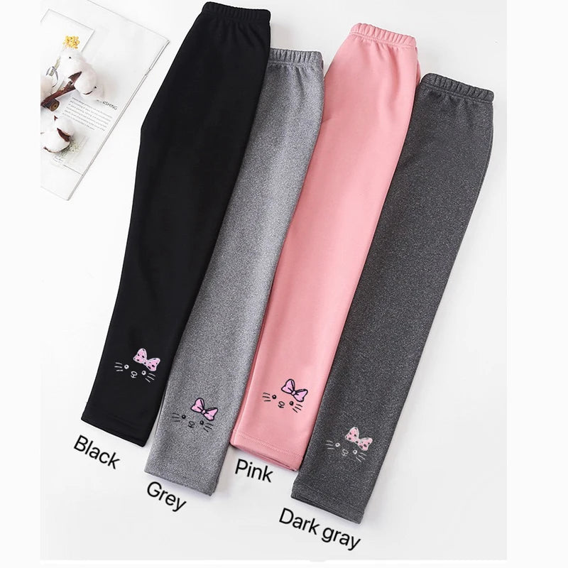 Fleece-Lined Thermal Leggings for Girls