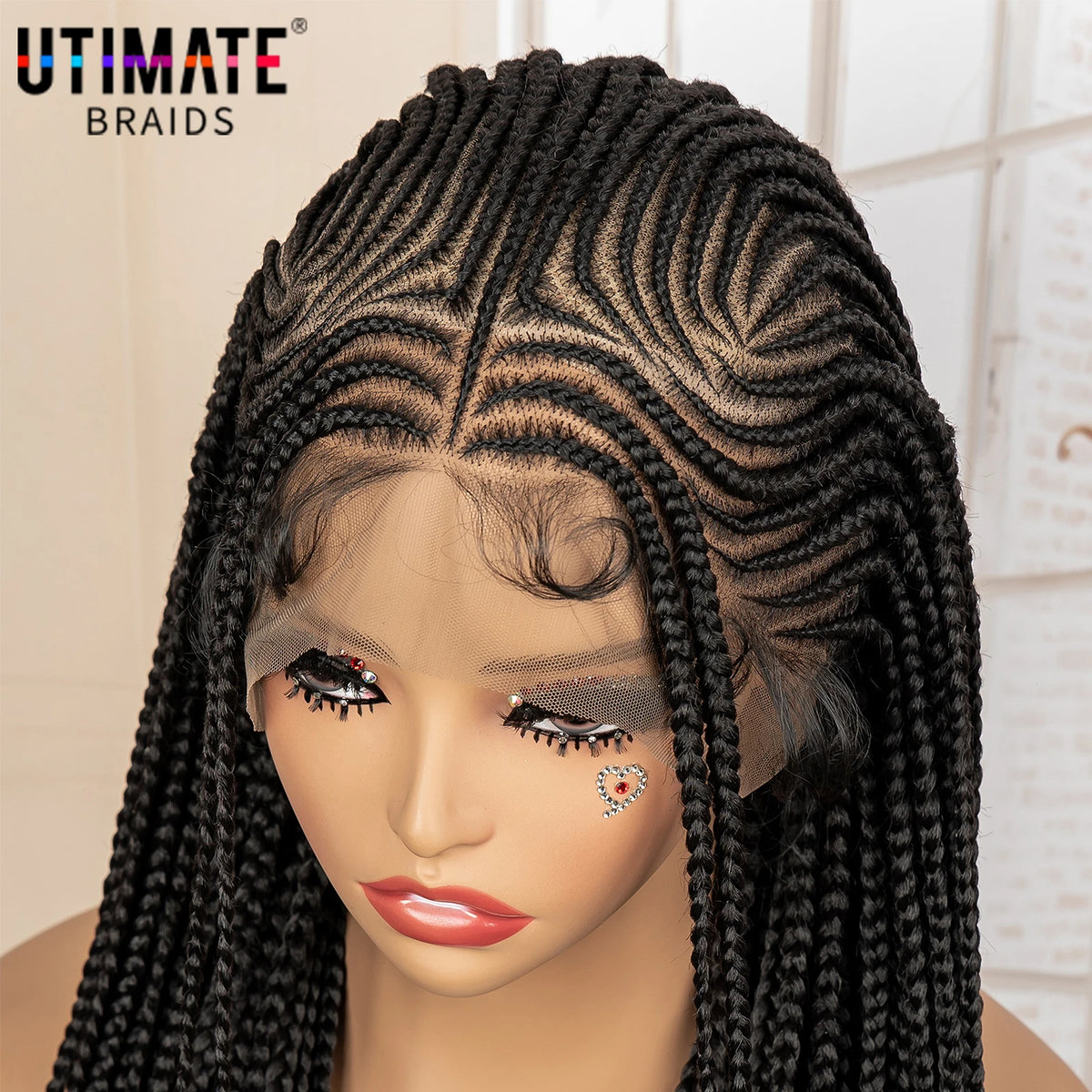 Synthetic Full Lace Cornrow Braided Wig for Black Women