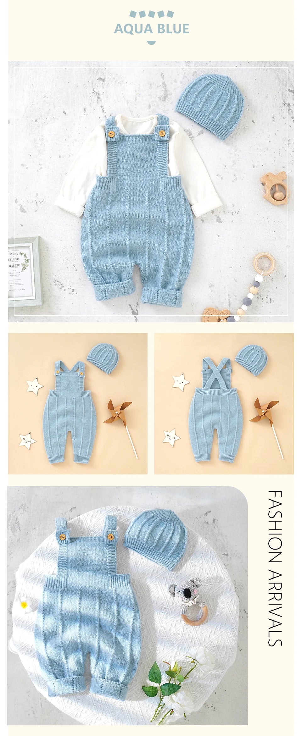 Sleeveless Knitted Baby Romper Set for Newborns