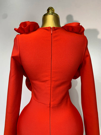 3D Flower Sleeveless Bodycon Bandage Dress Women