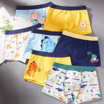Boys Cotton Cartoon Print Boxer Briefs
