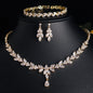 ZAKOL Brilliant Zirconia Leaf Jewelry Set for Women