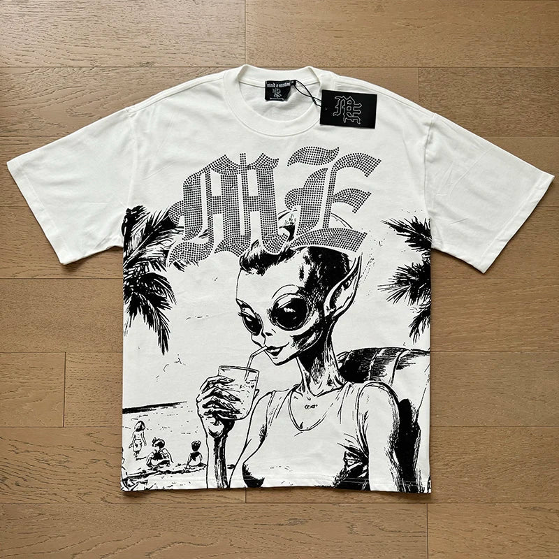Mixed Emotion Cotton T-Shirt for Couples with Angel Print