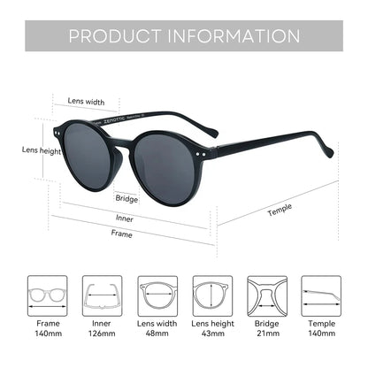 ZENOTTIC Retro Circular Polarized Sunglasses S Size