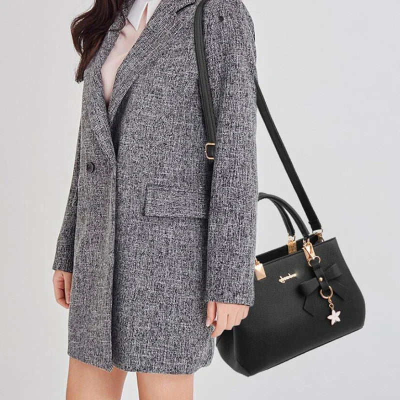 Elegant Plum Bowknot Crossbody Bag for Women