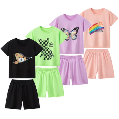 Children's Summer Short Sleeve Shorts Set