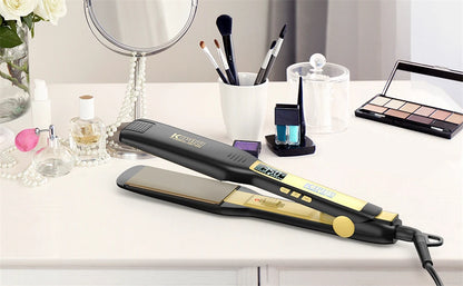 KIPOZI Titanium Flat Iron Hair Straightener with LCD Display
