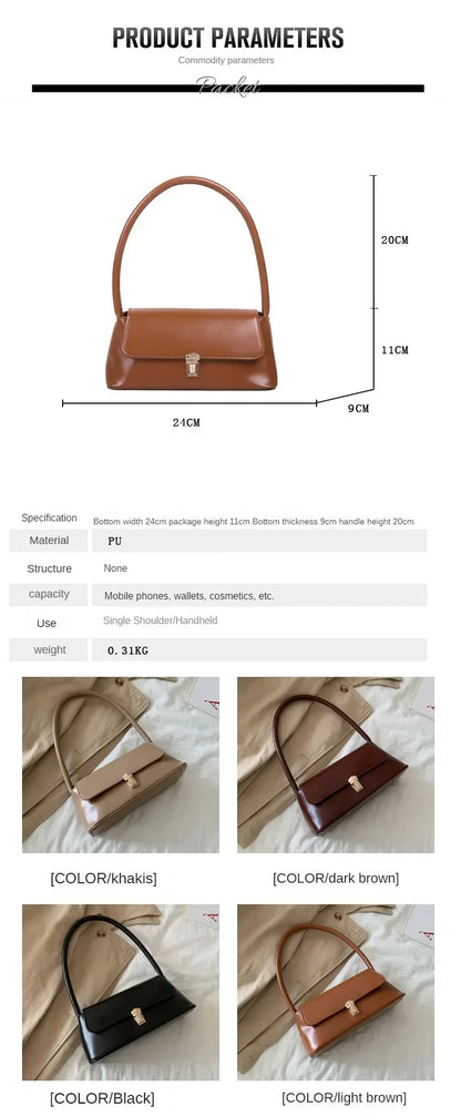 Luxury Women's Crossbody Shoulder Bag in Solid Color