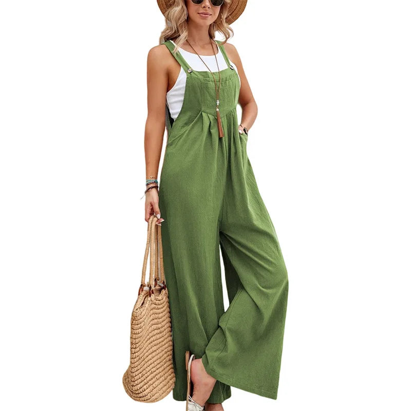 Yellow Denim Jumpsuit for Women Casual Street Wear