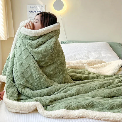 Soft Woolen Blanket, 100% Polyester, Striped Design
