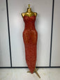 Luxury Rhinestone Mesh Bodycon Dress for Women