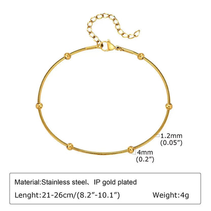 Gold Stainless Steel Bohemian Personalized Anklet