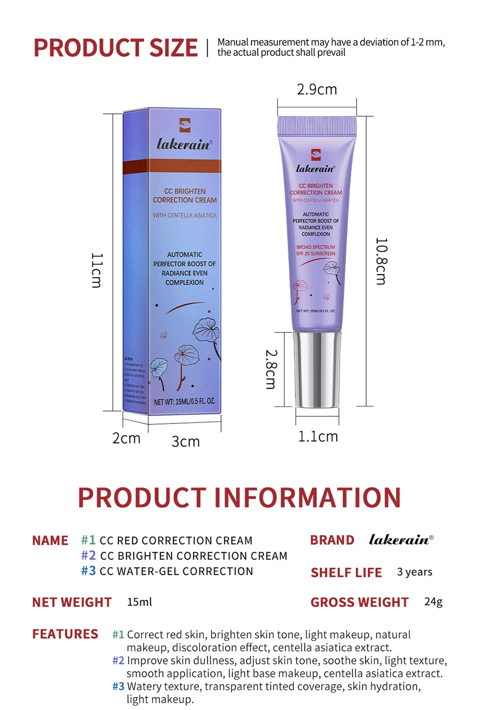 CC Cream Color Changing Liquid Foundation with Centella