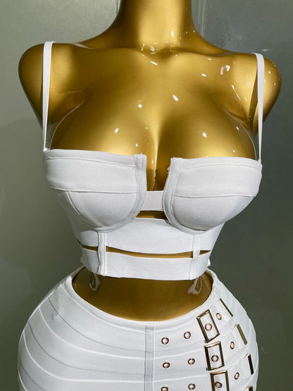 Women Sexy Bandage Tops and Pencil Skirt Set