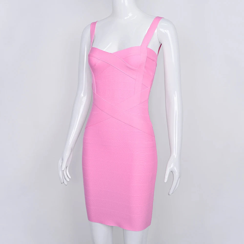 BEAUKEY Blue Mini Bandage Dress for Women XL