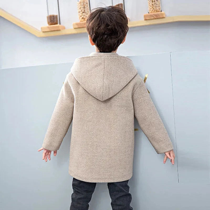 Winter Woolen Jacket for Boys Casual Hooded Coat