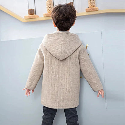 Winter Woolen Jacket for Boys Casual Hooded Coat