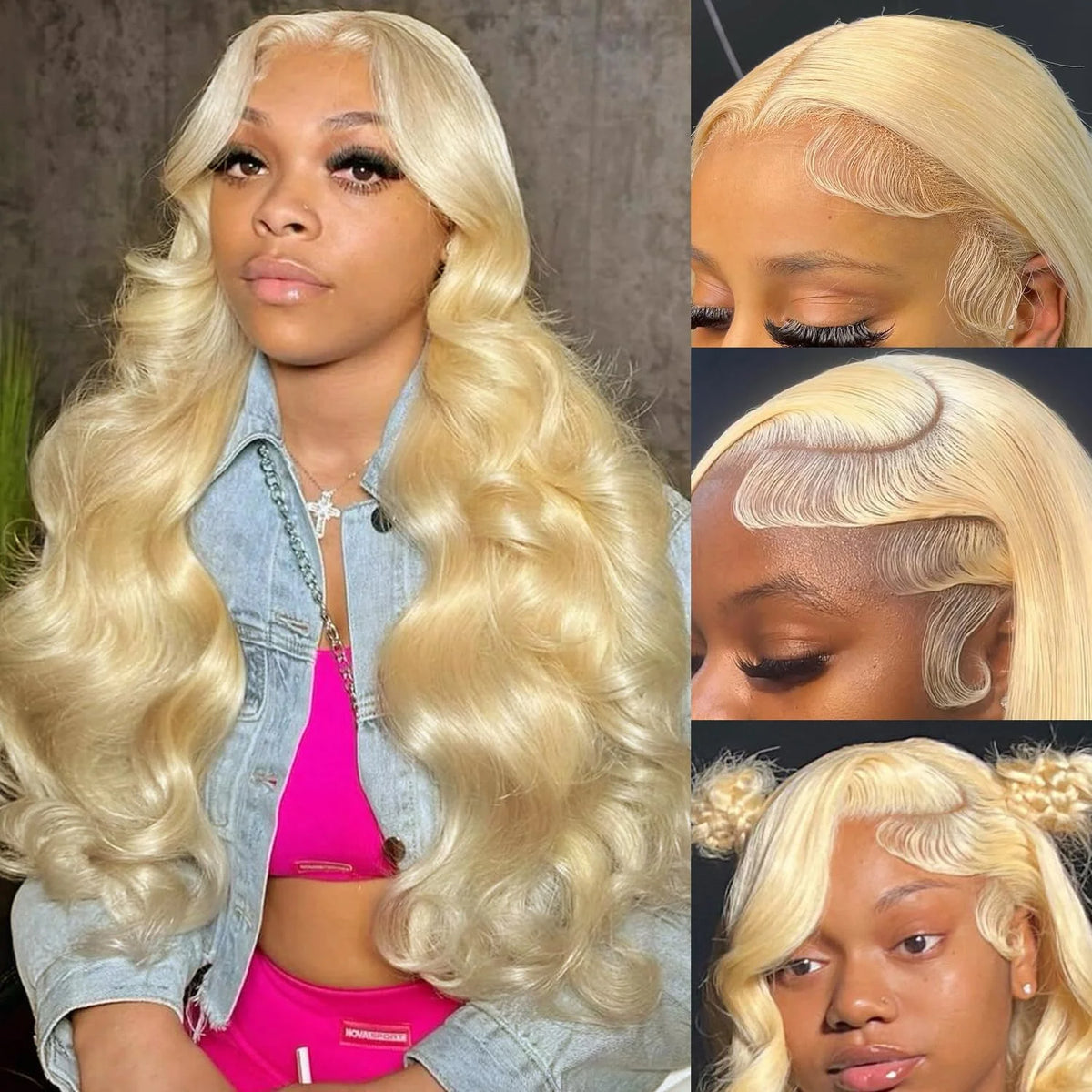 613 13x6 Lace Front Wig Human Hair Body Wave Blonde