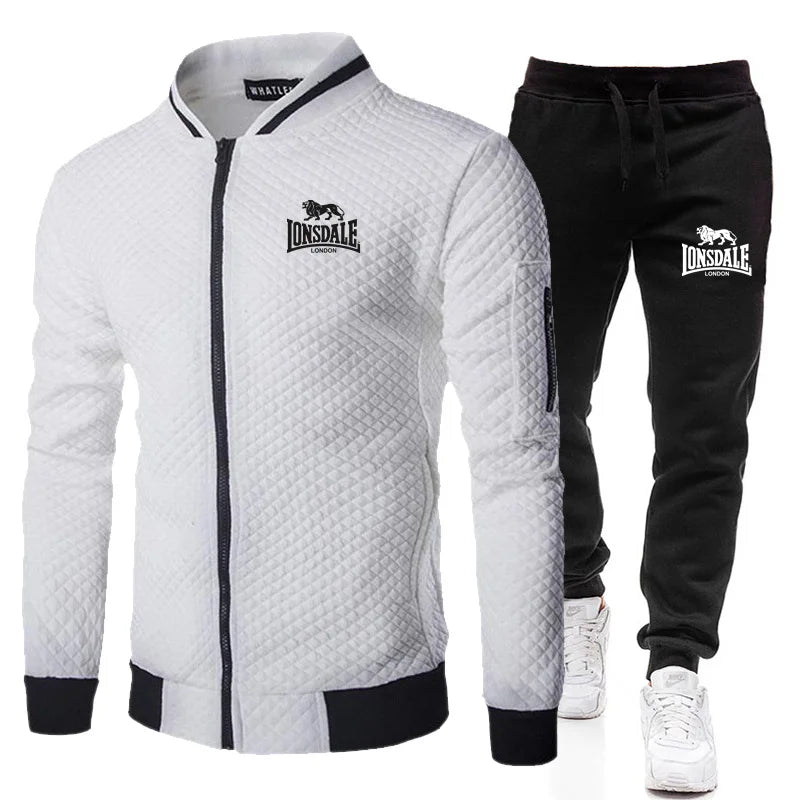 Men's Casual Spring and Autumn Zipper Jacket Set