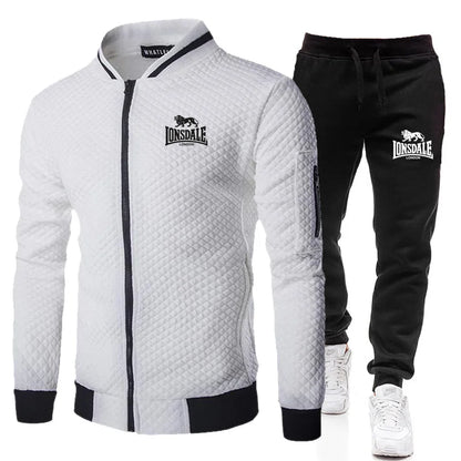 Men's Casual Spring and Autumn Zipper Jacket Set