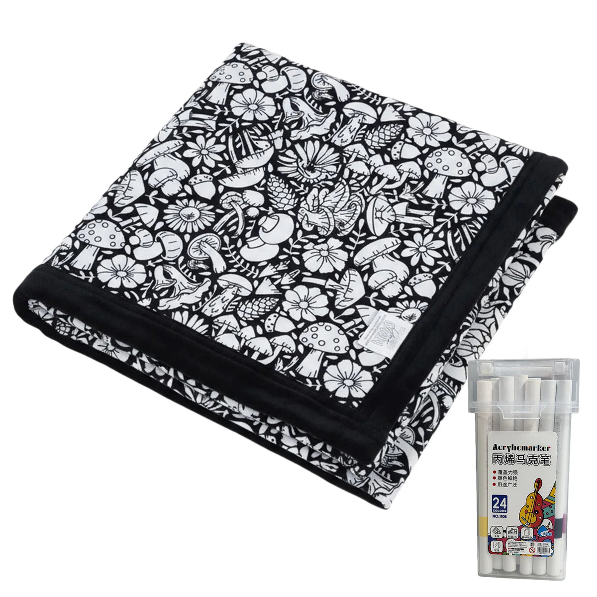 DIY Coloring Blanket 150x125cm Washable Velvet Art
