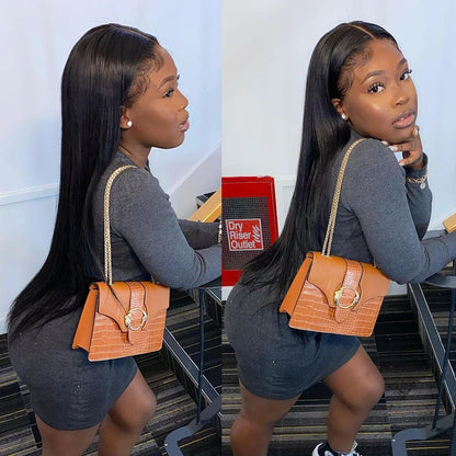 Hd Lace Frontal Wig 30 Inch Bone Straight Human Hair