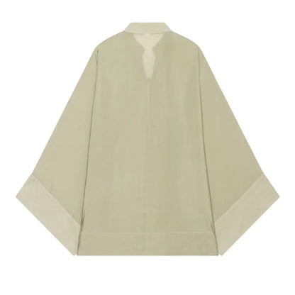 Women's Yellow Long Sleeve Shirt with Knot Decoration
