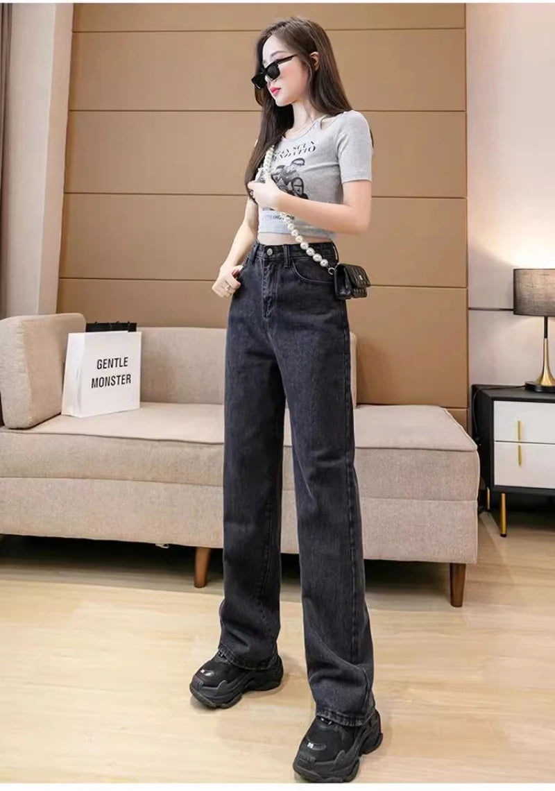 Women's Loose Denim Straight Leg Pants